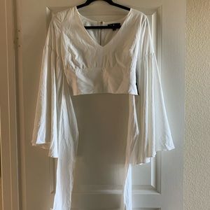 Brand-New Lulus Flutter-Sleeve Crop Top